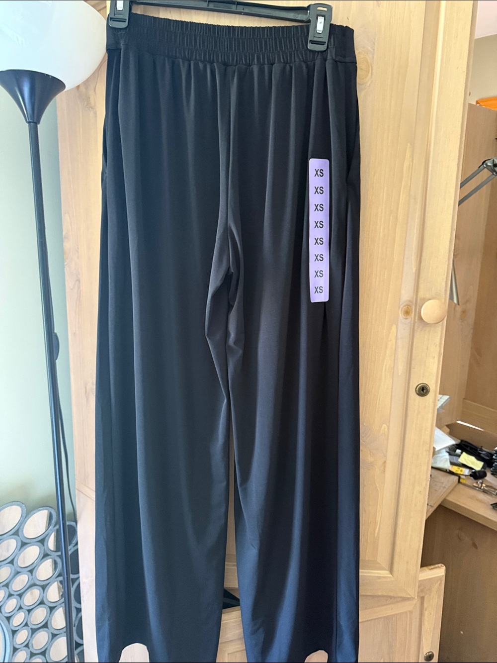 Three Dots Women's Black Wide-Leg Solid Pants Elastic Waist XS - Picture 1 of 3